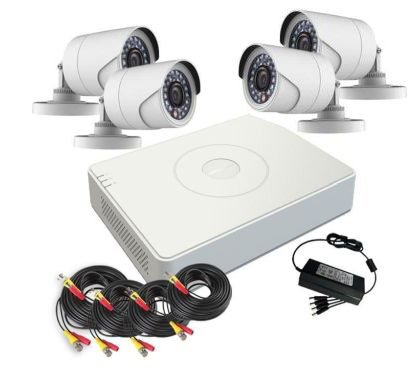 KIT Grabador DVR 5en1 4CH + 4x Minibullet 4en1 1MP Hikvision