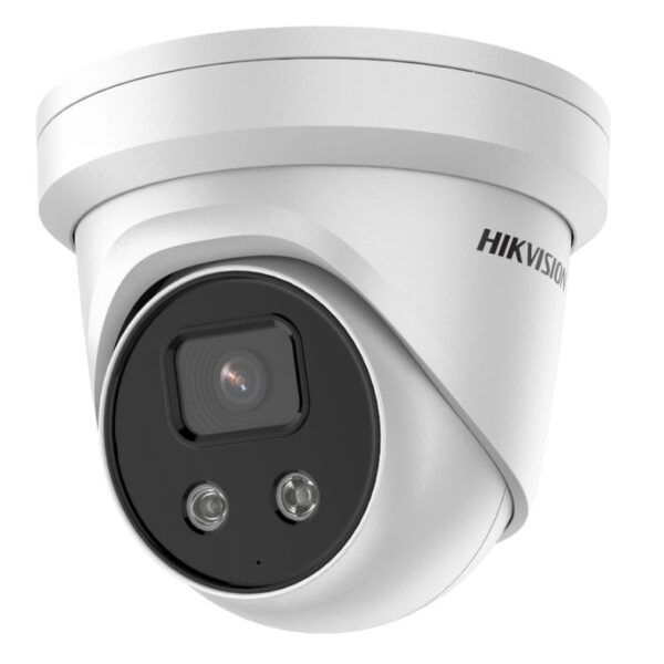 Cámara Turret IP 2MP 2.8mm Luz estroboscópica Advertencia sonora AcuSense WDR120 IR40 IP67 E/S Audio-Alarma Hikvision